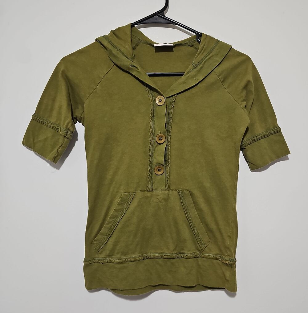 Vintage Y2K 90s Alloy Catalog Top Made in USA 100% Cotton Womens XS Green